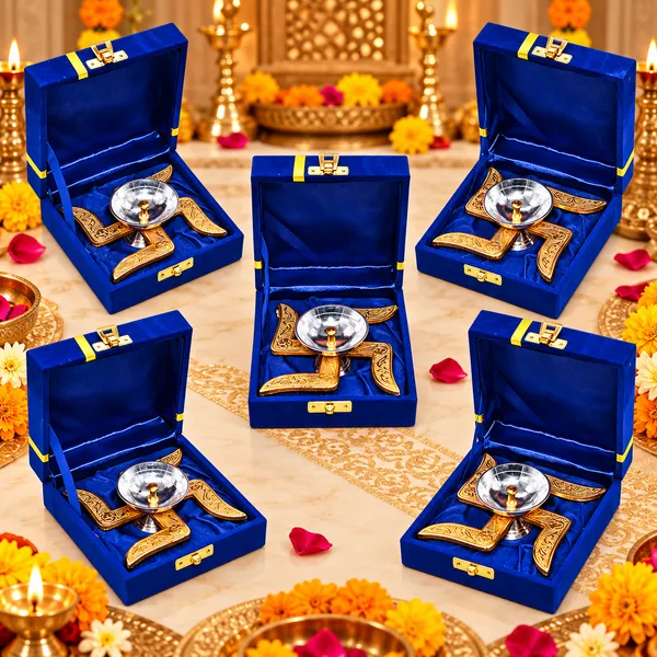 Diwali_Corporate_Gift_Swastik_Diya_with_Velvet_Gift_Box_Pack_of_5