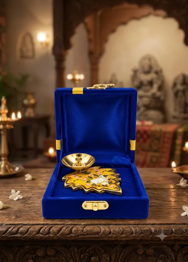 Pichwai_Cow_Brass_Diya_with_Velvet_Gift_Box