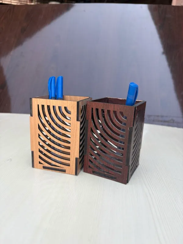 Wood_Finish_Laser_Cut_Pen_Holders_Set_Of_2