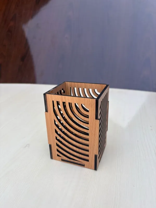 Wooden_Laser_Cut_Pen_Holder