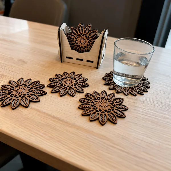 Mdf_Natural_Floral_Mandala_Coaster_Set_With_Holder
