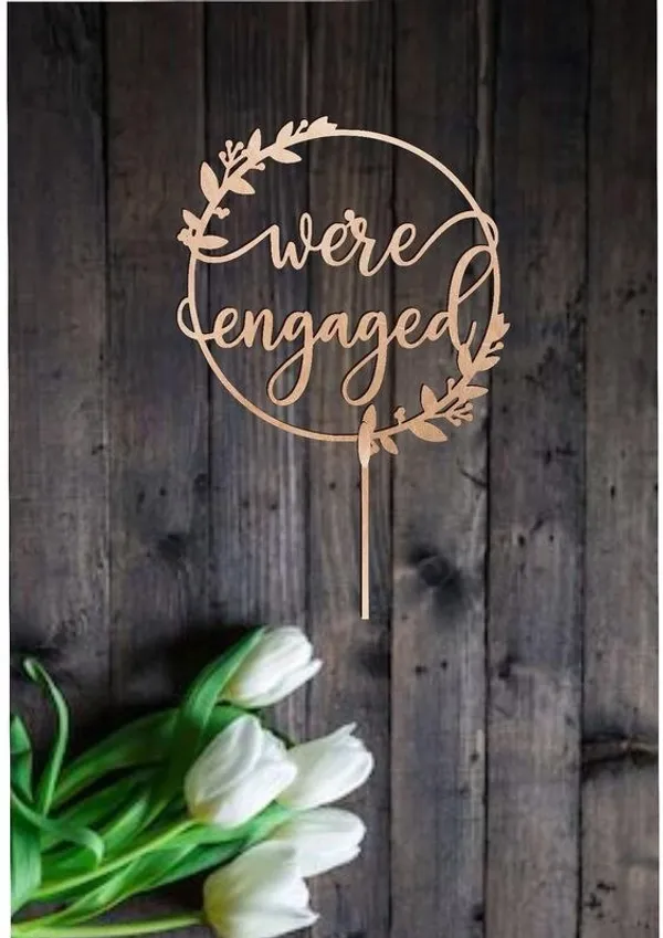 We're_Engaged_Floral_Cake_Topper
