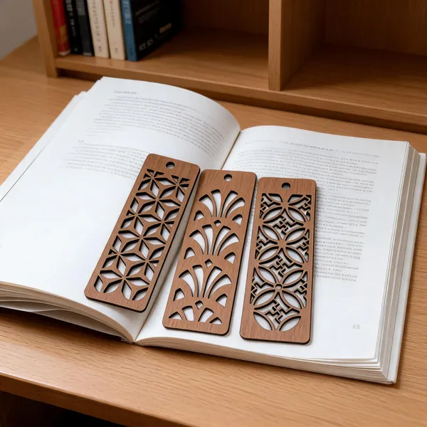 Mdf_Laser_Cut_Geometric_Floral_Bookmark_Set_Of_3