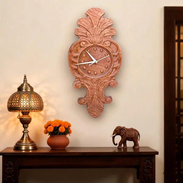 Stone_Vintage_Ornate_Carved_Analogue_Wall_Clock