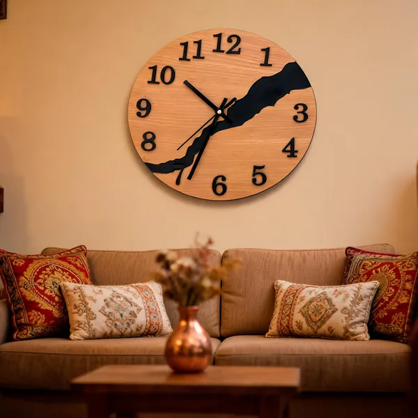 Mdf_Woodeffect_Map_Print_Round_Wall_Clock