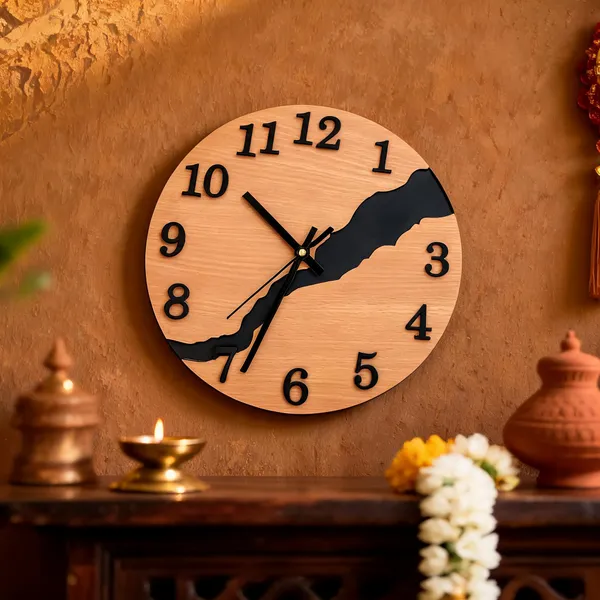 Mdf_Woodeffect_Map_Print_Round_Wall_Clock