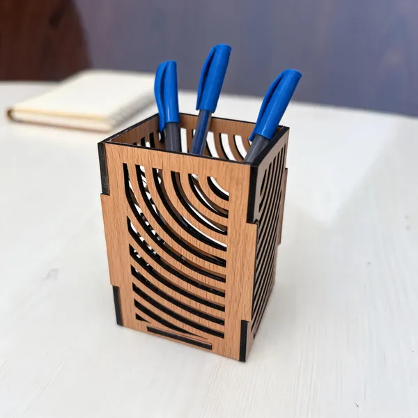 Mdf_Laser_Cut_Decorative_Carved_Pen_Holder