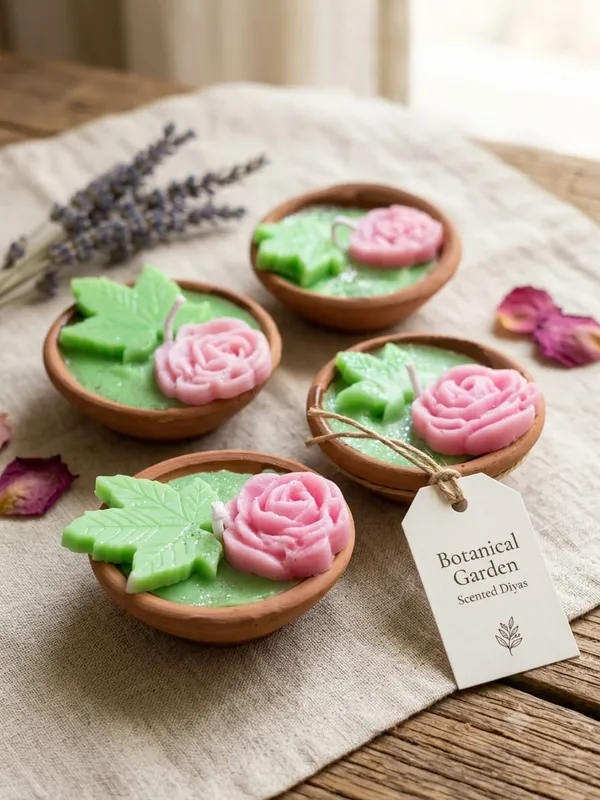 Terracotta_Festive_Floral_Rose_Leaf_Scented_Diya__Set_Of_4