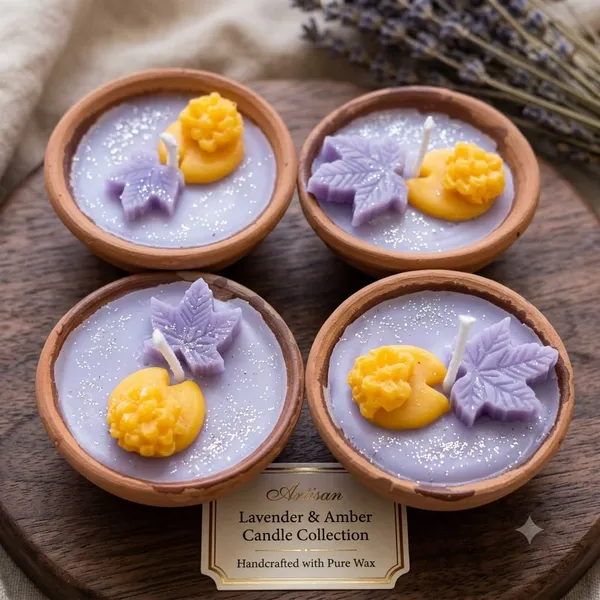 Wax_Festive_Lavender_Floral_Terracotta_Bowl_Scented_Candle_Set_Of_4