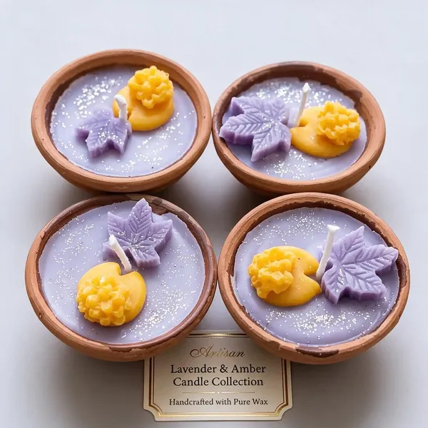 Wax_Festive_Lavender_Floral_Terracotta_Bowl_Scented_Candle_Set_Of_4
