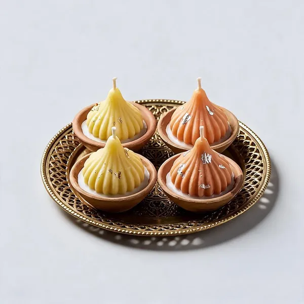 Wax_Festive_Modak_Shaped_Yellow_Orange_Scented_Candle_Set_Of_4