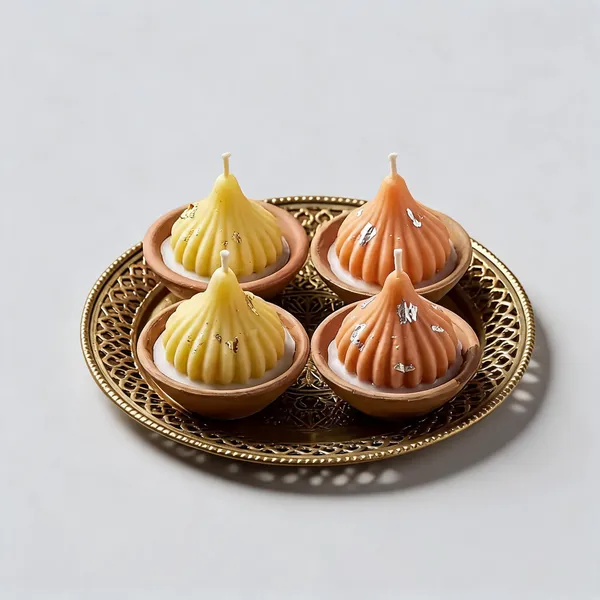Wax_Festive_Modak_Shaped_Yellow_Orange_Scented_Candle_Set_Of_4