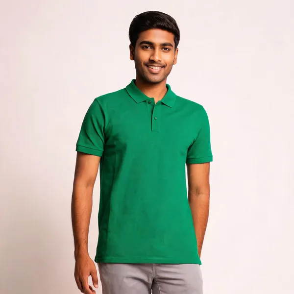 Green_Cotton-Polyester_Regular_Fit_Polo_T-Shirt_For_Men