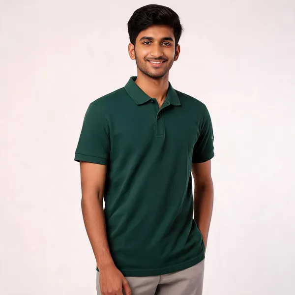 Dark_Green_Cotton-Polyester_Regular_Fit_Polo_T-Shirt_For_Men