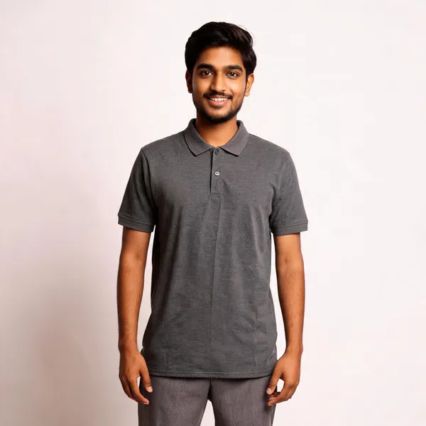 Dark_Grey_Cotton-Polyester_Regular_Fit_Polo_T-Shirt_For_Men