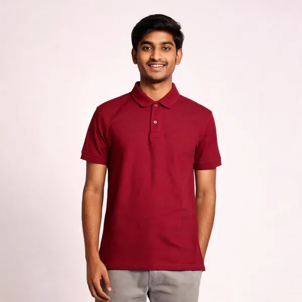 Maroon_Cotton-Polyester_Regular_Fit_Polo_T-Shirt_For_Men