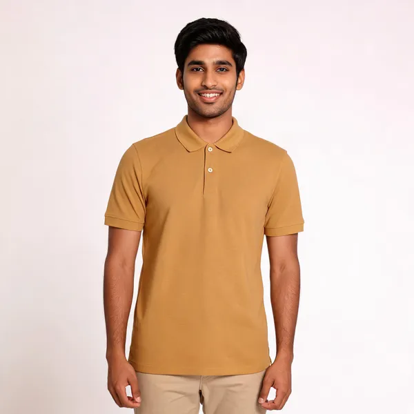 Mustard_Cotton-Polyester_Regular_Fit_Polo_T-Shirt_For_Men