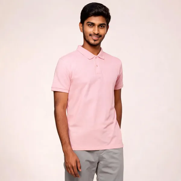 Pink_Cotton-Polyester_Regular_Fit_Polo_T-Shirt_For_Men