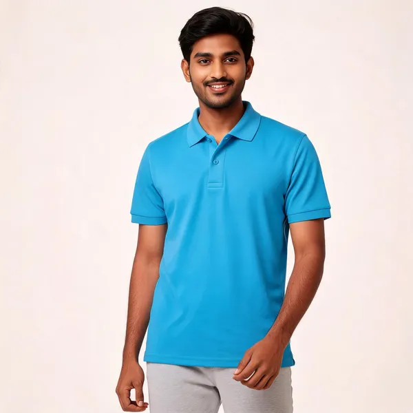 Sky_Blue_Cotton-Polyester_Regular_Fit_Polo_T-Shirt_For_Men