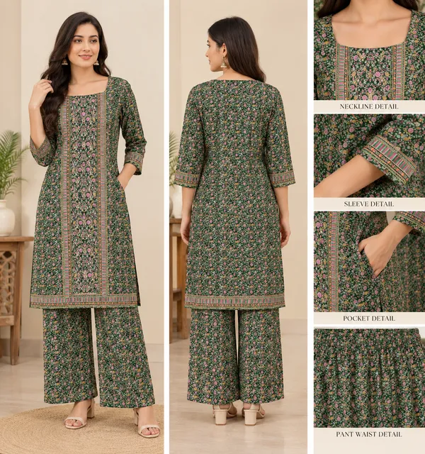 Green_Crepe_Kurta_Palazzo_Set_Unstitched_For_Women
