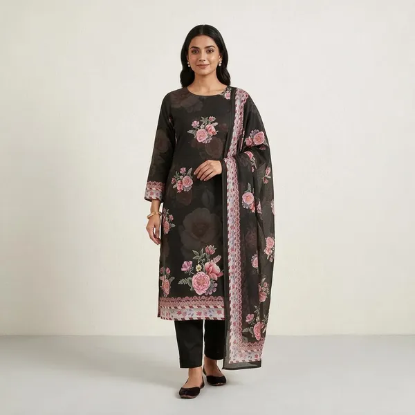 Black_Crepe_Unstitched_Kurta_Set_Material_For_Women