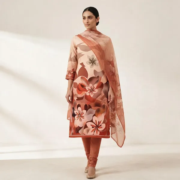 Peach_Crepe_Unstitched_Kurta_Set_Material_For_Women