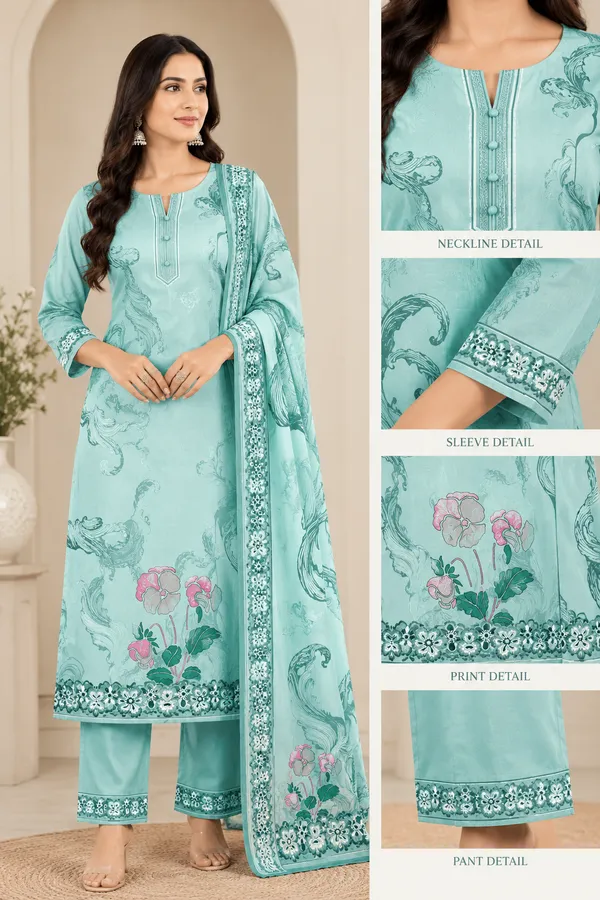 Mint_Green_Lawn_Cotton_Unstitched_Kurta_Set_Material_For_Women
