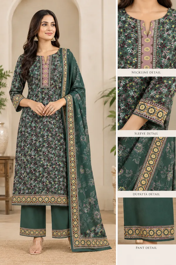 Green_Crepe_Unstitched_Kurta_Set_Material_For_Women