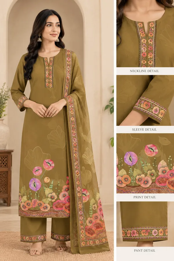 Olive_Green_Crepe_Unstitched_Suit_Set_For_Women