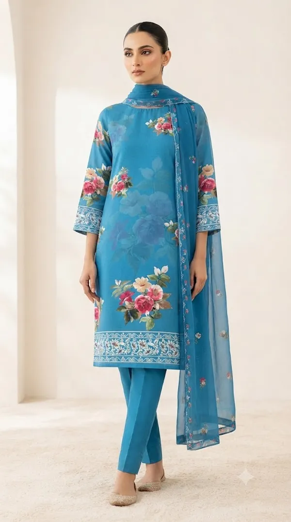 Blue_Lawn_Cotton_Unstitched_Kurta_Set_Material_For_Women