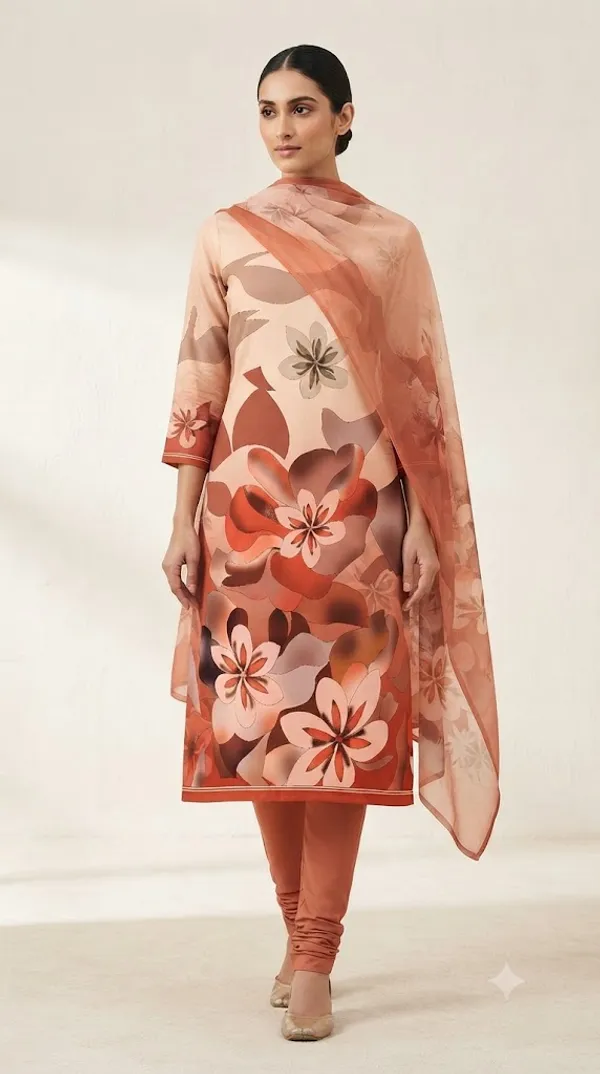 Peach_Crepe_Unstitched_Kurta_Set_Material_For_Women