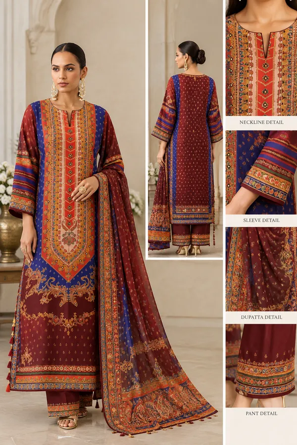 Maroon_Crepe_Unstitched_Kurta_Set_Material_For_Women
