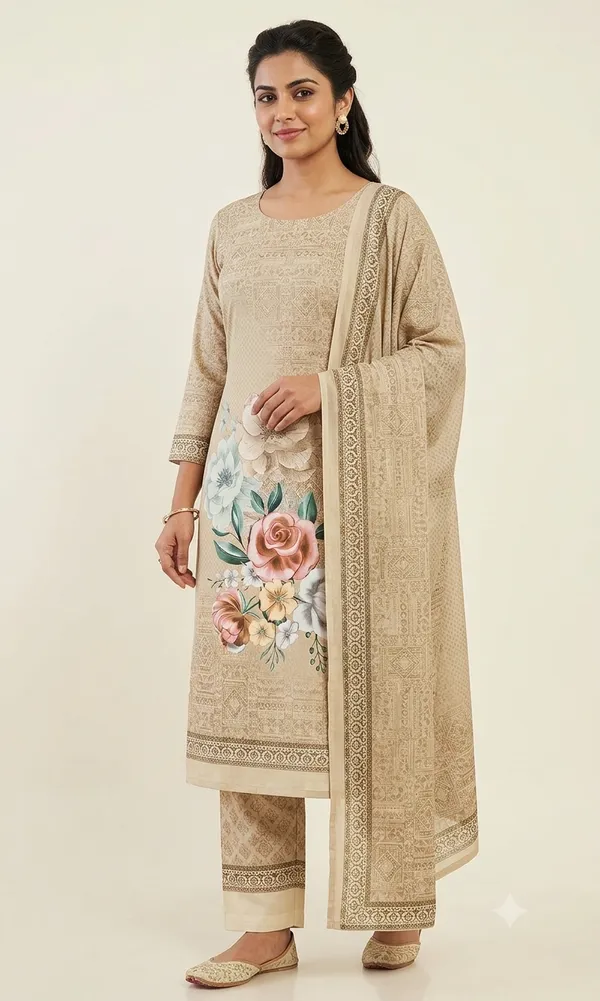 Beige_Lawn_Cotton_Unstitched_Kurta_Set_Material_For_Women