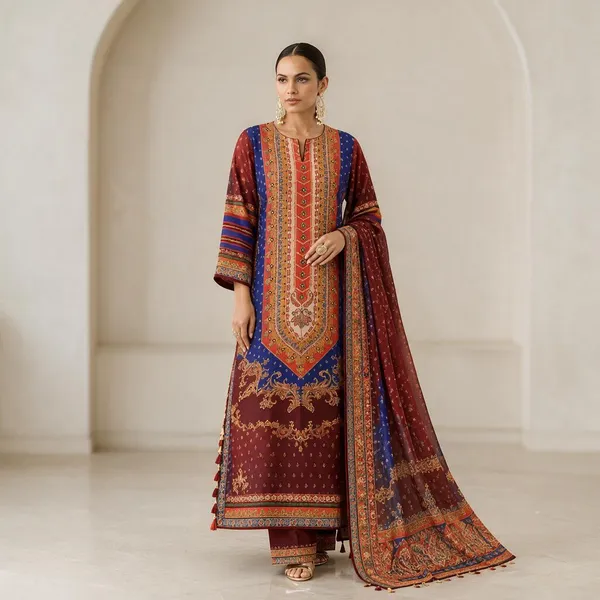 Maroon_Crepe_Unstitched_Kurta_Set_Material_For_Women