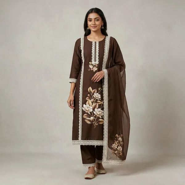 Brown_Lawn_Cotton_Unstitched_Kurta_Set_Material_For_Women