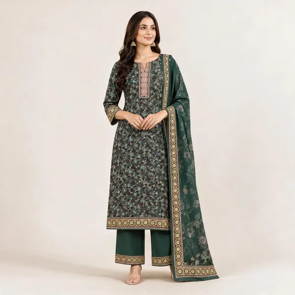 Green_Crepe_Unstitched_Kurta_Set_Material_For_Women