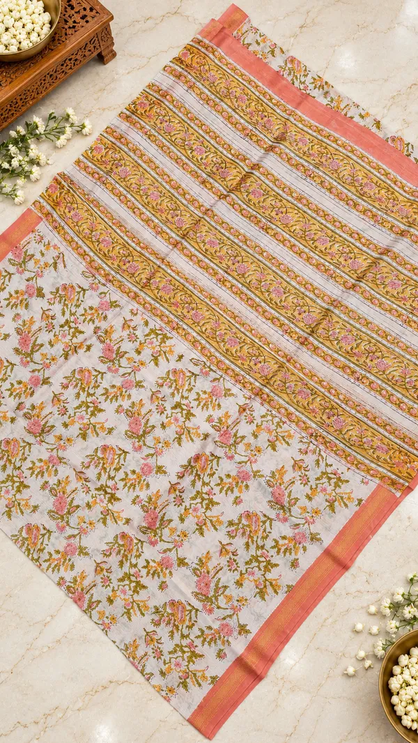 Off_White_Floral_Print_Saree_For_Women