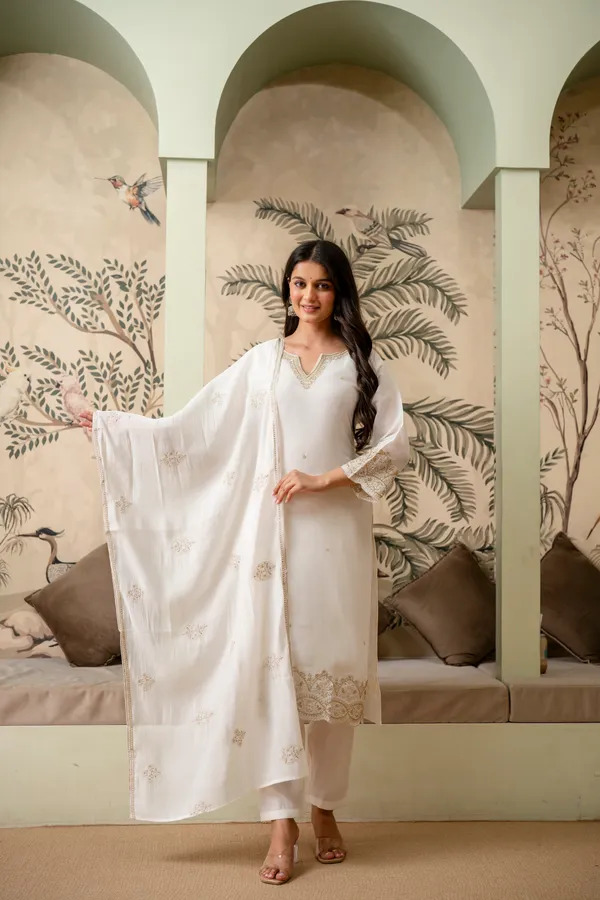 White_Embroidered_Straight_Kurta_Set_For_Women