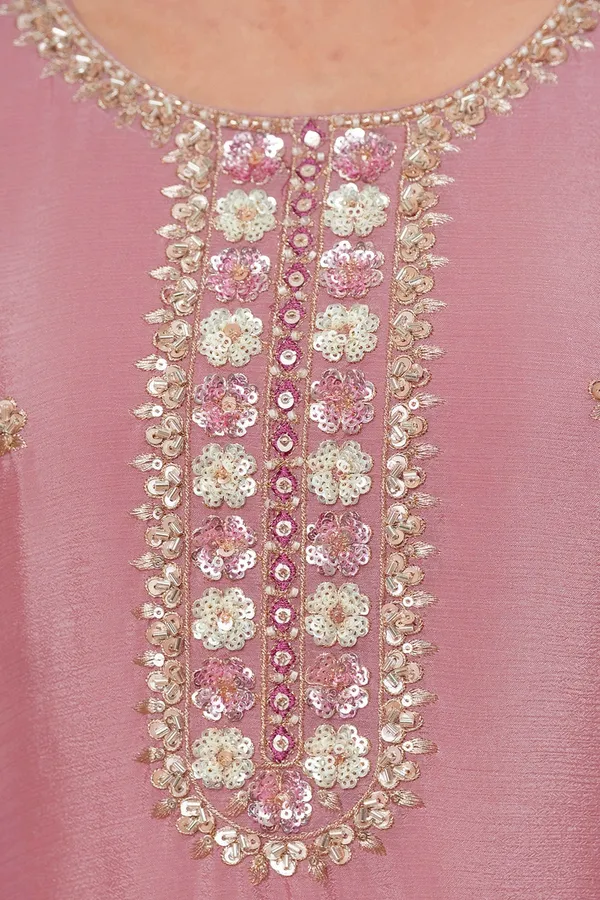 Lavender_Premium_Chinon_Kurta_Sharara_Set