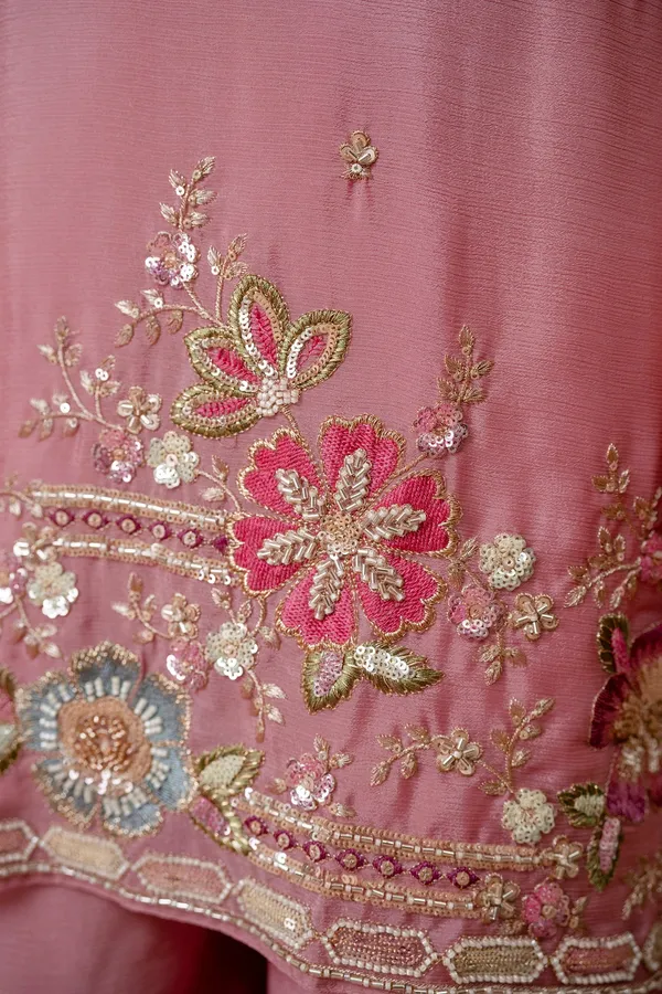 Lavender_Premium_Chinon_Kurta_Sharara_Set