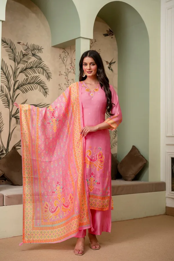 Light_Pink_Premium_Mul_Chanderi_Kurta_Pant_Set