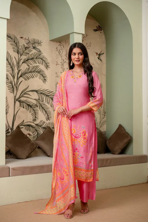 Light_Pink_Premium_Mul_Chanderi_Kurta_Pant_Set