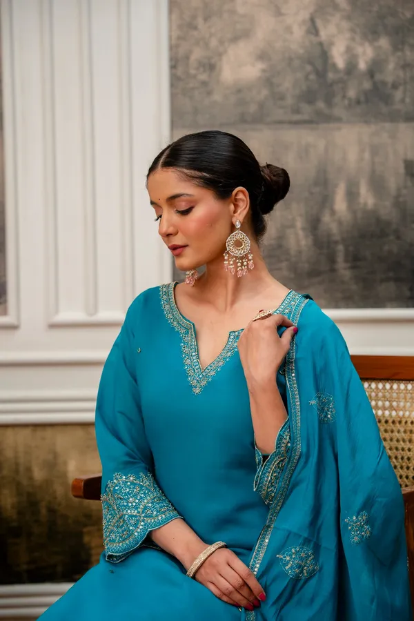 Rama_Green_Premium_Mul_Chanderi_Kurta_Pant_Set