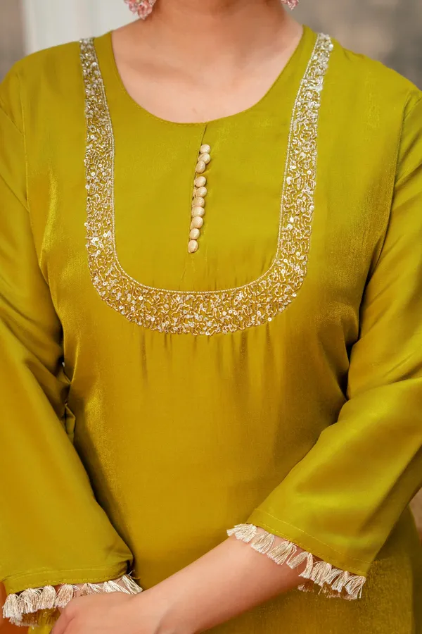 Goldenrod_Premium_Tissue_Simar_Kurta_Pant_Set