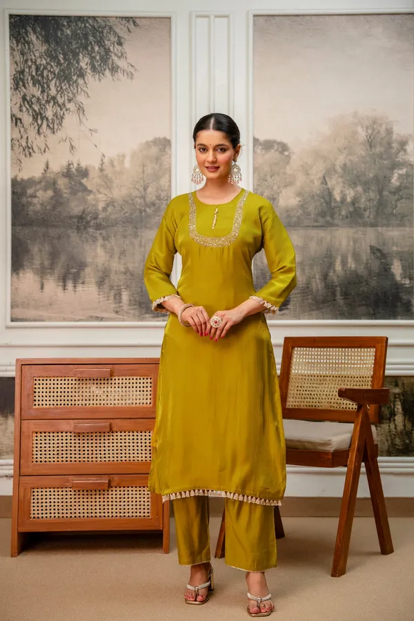 Goldenrod_Premium_Tissue_Simar_Kurta_Pant_Set