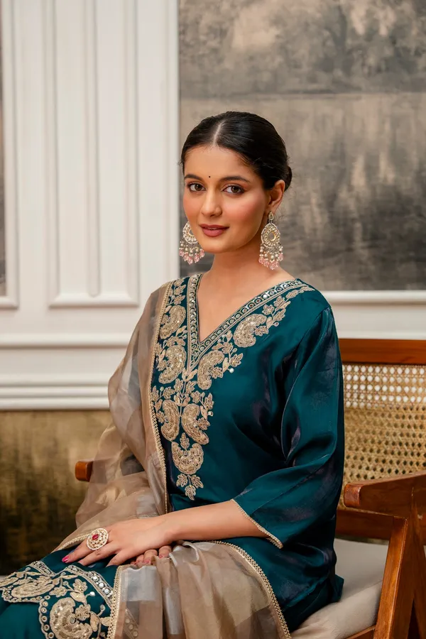Dark_Rama_Green_Tissue_Simar_Kurta_Pant_Set