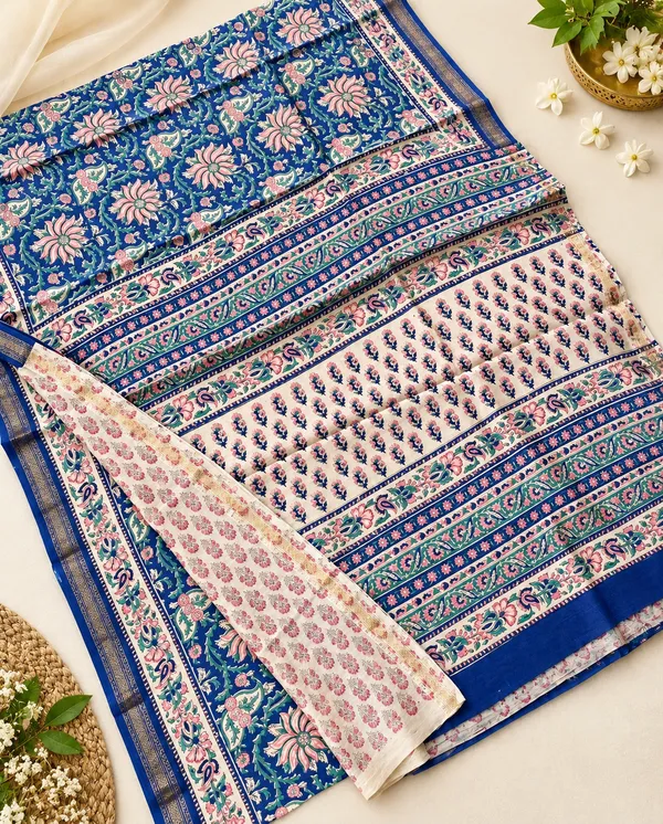 Maheshwari_Silk_Saree_With_Handblock_Print_Royal_Blue