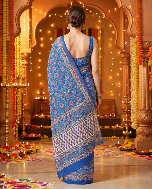 Maheshwari_Silk_Saree_With_Handblock_Print_Royal_Blue