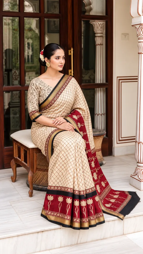 Neehar_Jaipur_Gulmohar_Grace_Silk_Saree_Royal_Maroon