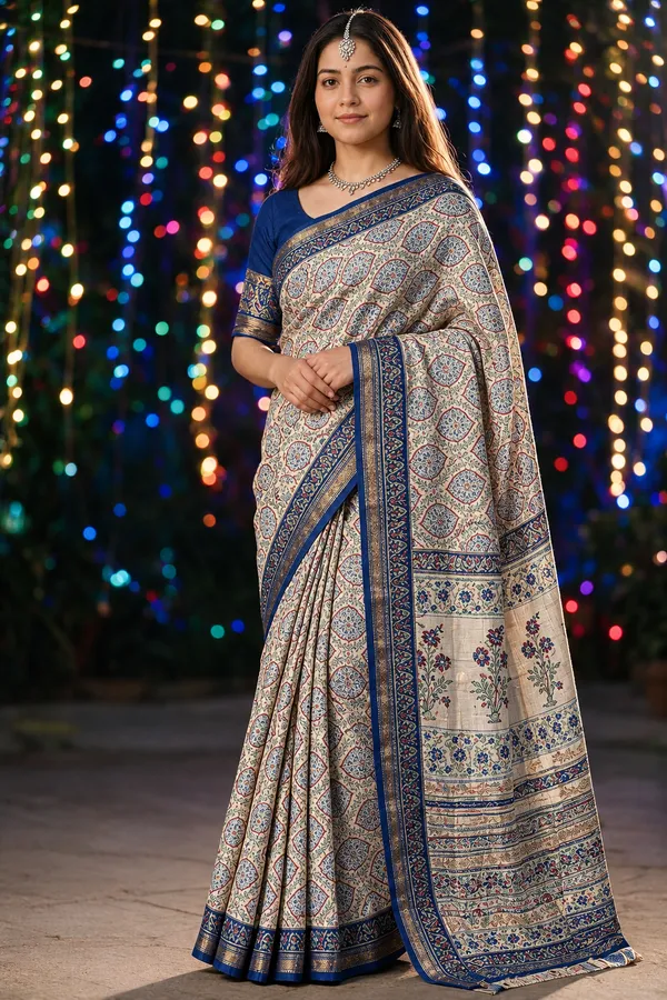 Neehar_Jaipur_Neel_Pushp_Maheshwari_Silk_Saree_Blue